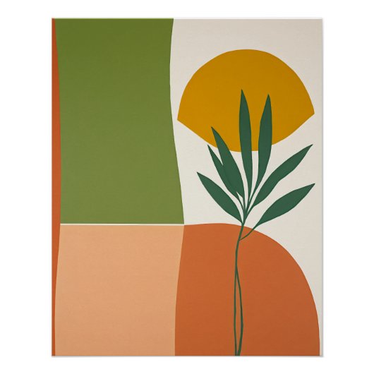 abstracto bohemio planta sol poster (Vorderseite)