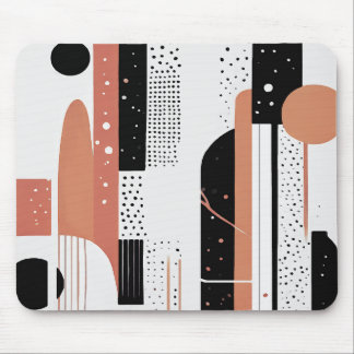 abstracto boho círculos y formas terracotta mousepad