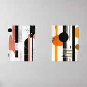 abstracto boho formas circulares naranja y negro bilderwand sets (Vorderseite)