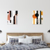 abstracto boho formas circulares naranja y negro bilderwand sets (Schlafzimmer)