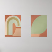 Abstracto Boho formas Circulares Terracota y oliva Bilderwand Sets (Vorderseite)