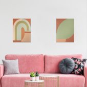 Abstracto Boho formas Circulares Terracota y oliva Bilderwand Sets (Wohnzimmer)