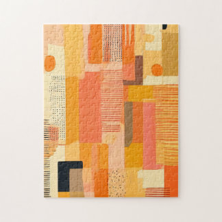 abstracto boho formas naranja puzzle
