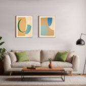 abstracto boho formas verdes suaves bilderwand sets