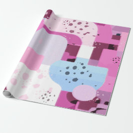 Abstracto Geométrico  en Rosa y Azul Geschenkpapier