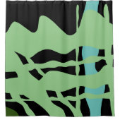 Abstractrana Bold grün und schwarz Duschvorhang (Vorderseite)