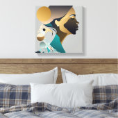 Abstrake Eleganz in Blaugrün und gold # 1 Leinwanddruck (Insitu (Schlafzimmer))