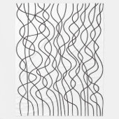 Abstrakt 010517 - Schwarz auf Weiß Fleecedecke (Vorderseite)