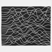 Abstrakt 010517 - Weiß auf Schwarz Fleecedecke (Vorderseite (Horizontal))