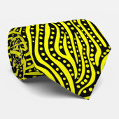 Abstrakt 011211 - Gelb auf Schwarz Krawatte (Gerollt)