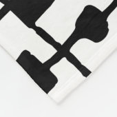 Abstrakt 020517 - Schwarz auf Weiß Fleecedecke (Ecke)