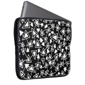Abstrakt 021112 - Weiß auf Schwarz Laptopschutzhülle (Vorne Rechts)