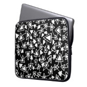 Abstrakt 021112 - Weiß auf Schwarz Laptopschutzhülle (Vorderseite Links)