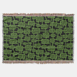 Abstrakt 041113 - Avocado Green on Black Decke