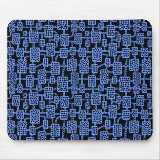 Abstrakt 041113 - Baby Blue on Black Mousepad
