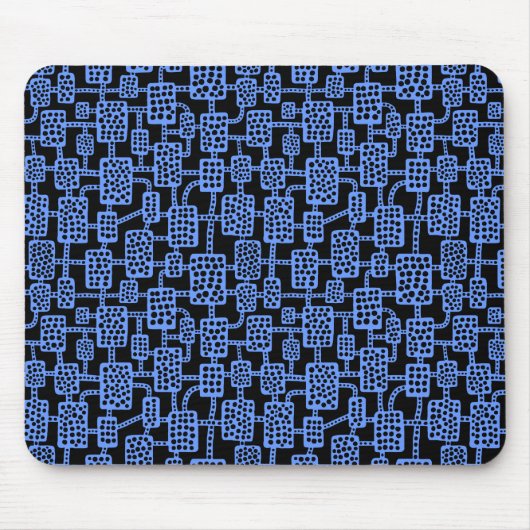 Abstrakt 041113 - Baby Blue on Black Mousepad (Vorne)