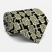 Abstrakt 041113 - Blassgelb auf schwarz Krawatte (Gerollt)