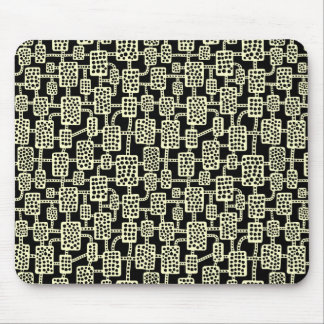 Abstrakt 041113 - Blassgelb auf schwarz Mousepad