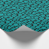 Abstrakt 041113 - Cyan on Black Geschenkpapier (Ecke)
