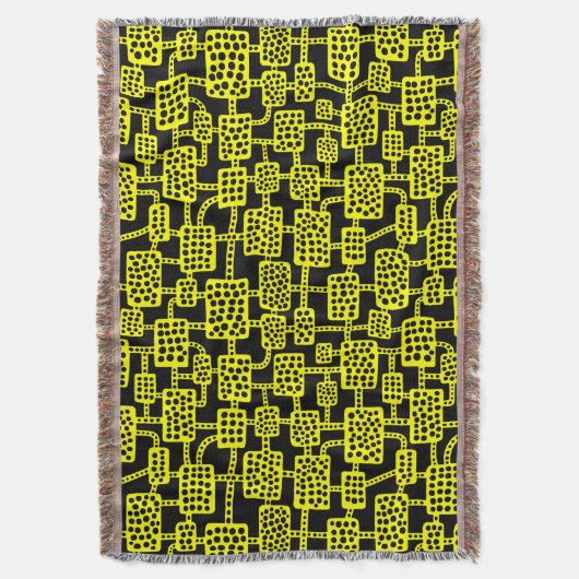 Abstrakt 041113 - Gelb auf Schwarz Decke (Vorderseite Vertikal)