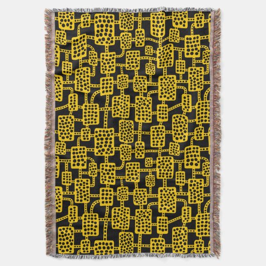 Abstrakt 041113 - Gelb auf Schwarz Decke (Vorderseite Vertikal)