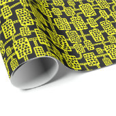 Abstrakt 041113 - Gelb auf Schwarz Geschenkpapier (Rolleneckpunkt)