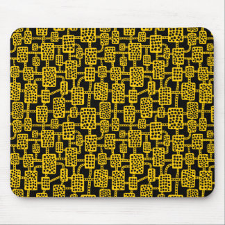 Abstrakt 041113 - Gelb auf Schwarz Mousepad
