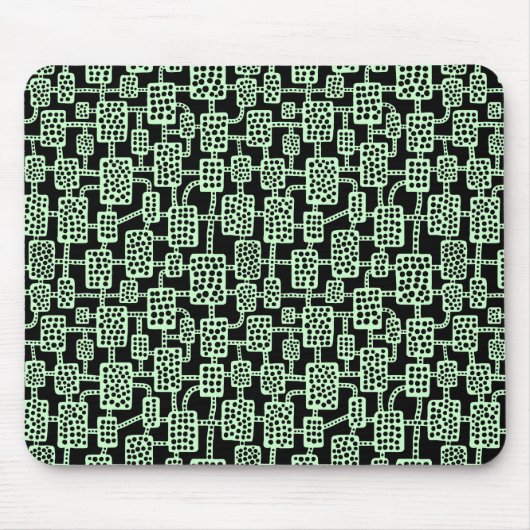 Abstrakt 041113 - Ghost Green on Black Mousepad (Vorne)