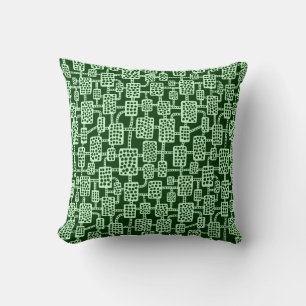 Abstrakt 041113 - Ghost Green on Dark Forest Green Kissen