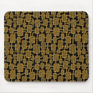 Abstrakt 041113 - Goldbraun auf Schwarz Mousepad