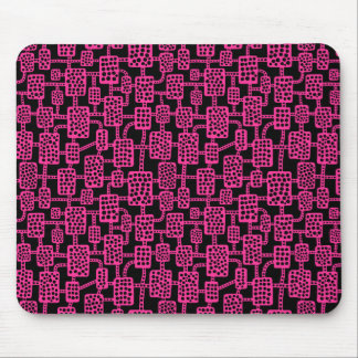 Abstrakt 041113 - Heiß rosa auf Schwarz Mousepad