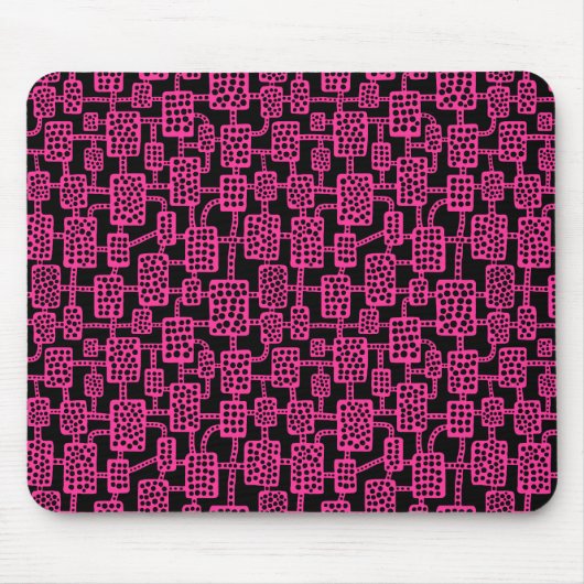 Abstrakt 041113 - Heiß rosa auf Schwarz Mousepad (Vorne)