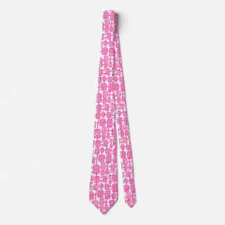 Abstrakt 041113 - Hot Pink on White Krawatte