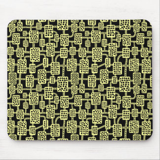 Abstrakt 041113 - Khalk Gelb auf Schwarz Mousepad