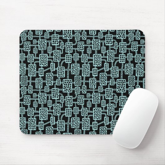 Abstrakt 041113 - Light Blue Green on Black Mousepad (Mit Mouse)