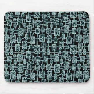 Abstrakt 041113 - Light Blue Green on Black Mousepad