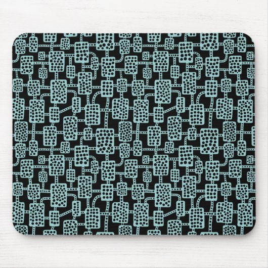 Abstrakt 041113 - Light Blue Green on Black Mousepad (Vorne)