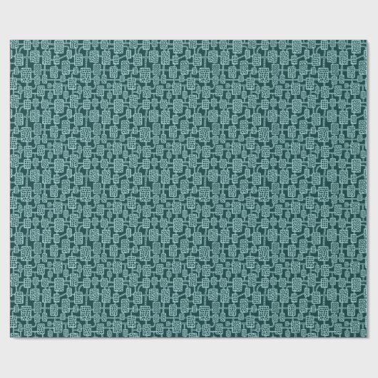 Abstrakt 041113 - Lt Blue Green on Dark Moss Green Geschenkpapier (Flach)