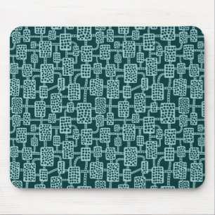 Abstrakt 041113 - Lt Blue Green on Dk Moss Green Mousepad