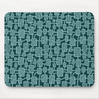 Abstrakt 041113 - Lt Blue Green on Dk Moss Green Mousepad