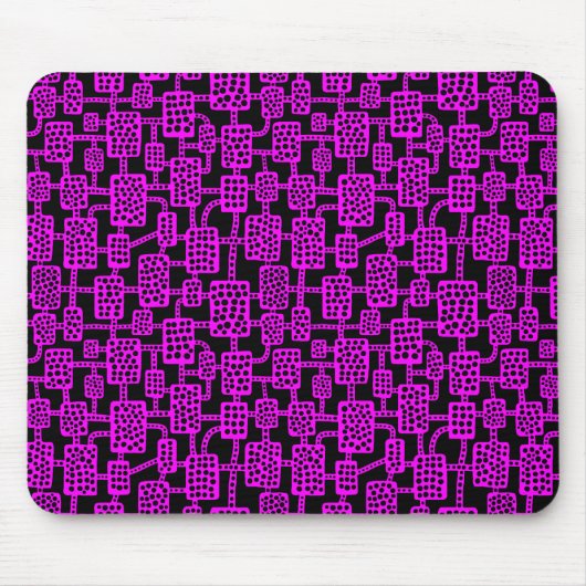 Abstrakt 041113 - Magenta auf Schwarz Mousepad (Vorne)