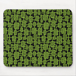 Abstrakt 041113 - Martian Green on Black Mousepad