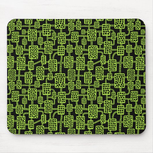 Abstrakt 041113 - Martian Green on Black Mousepad (Vorne)