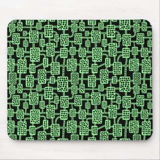 Abstrakt 041113 - Minze Grün auf Schwarz Mousepad