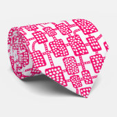 Abstrakt 041113 - Neon rot auf Weiß Krawatte (Gerollt)