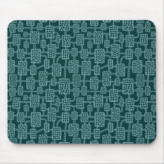 Abstrakt 041113 - Ocean Green on Dk Moss Green Mousepad