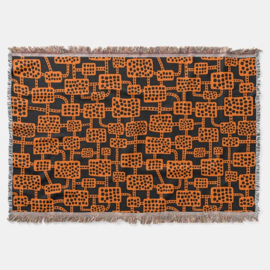 Abstrakt 041113 - Orange auf Schwarz Decke (Vorderseite)