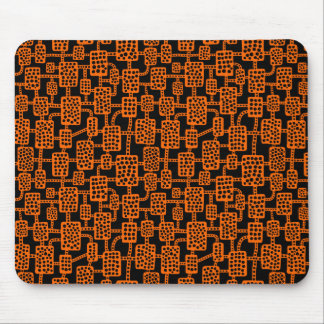 Abstrakt 041113 - Orange auf Schwarz Mousepad