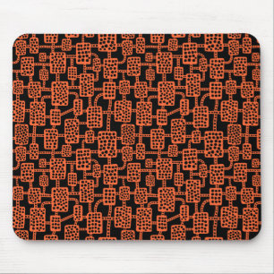 Abstrakt 041113 - Orange im Herbst auf Schwarz Mousepad