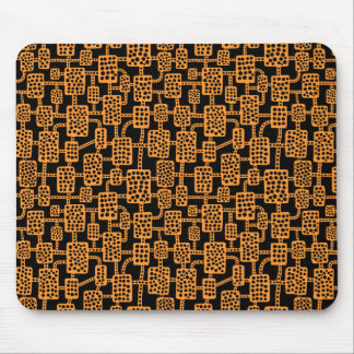 Abstrakt 041113 - Orange in Schwarz Mousepad
